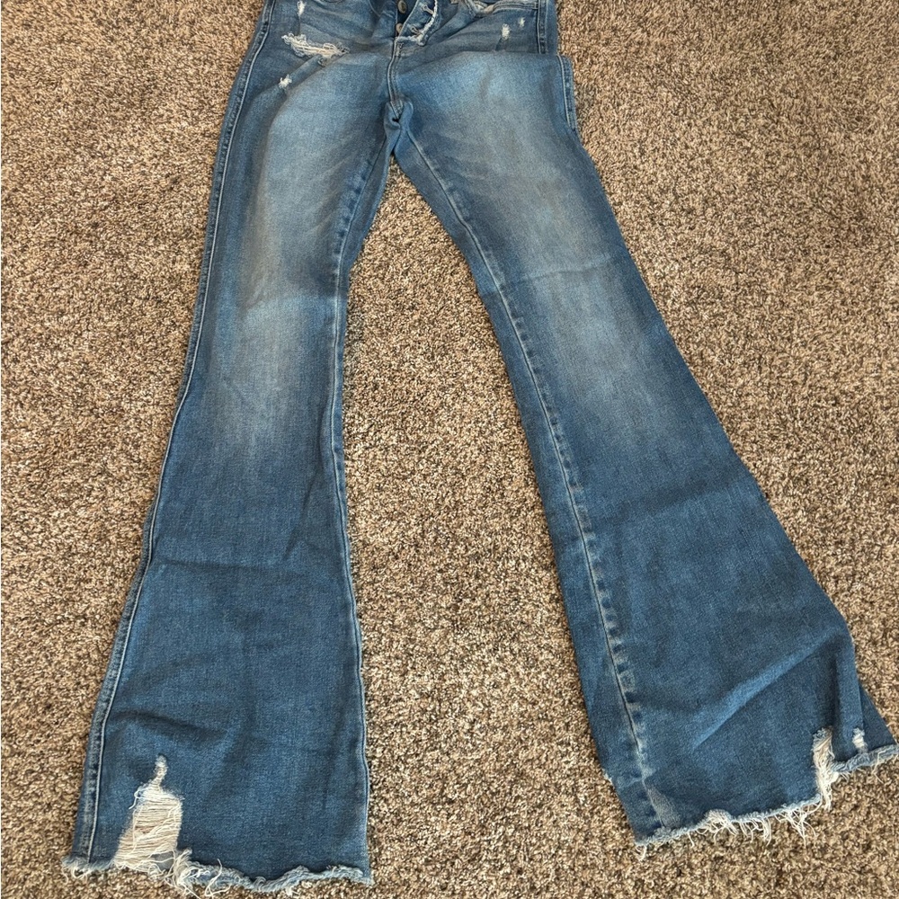 Flying Monkey Distressed Blue Flare Jeans